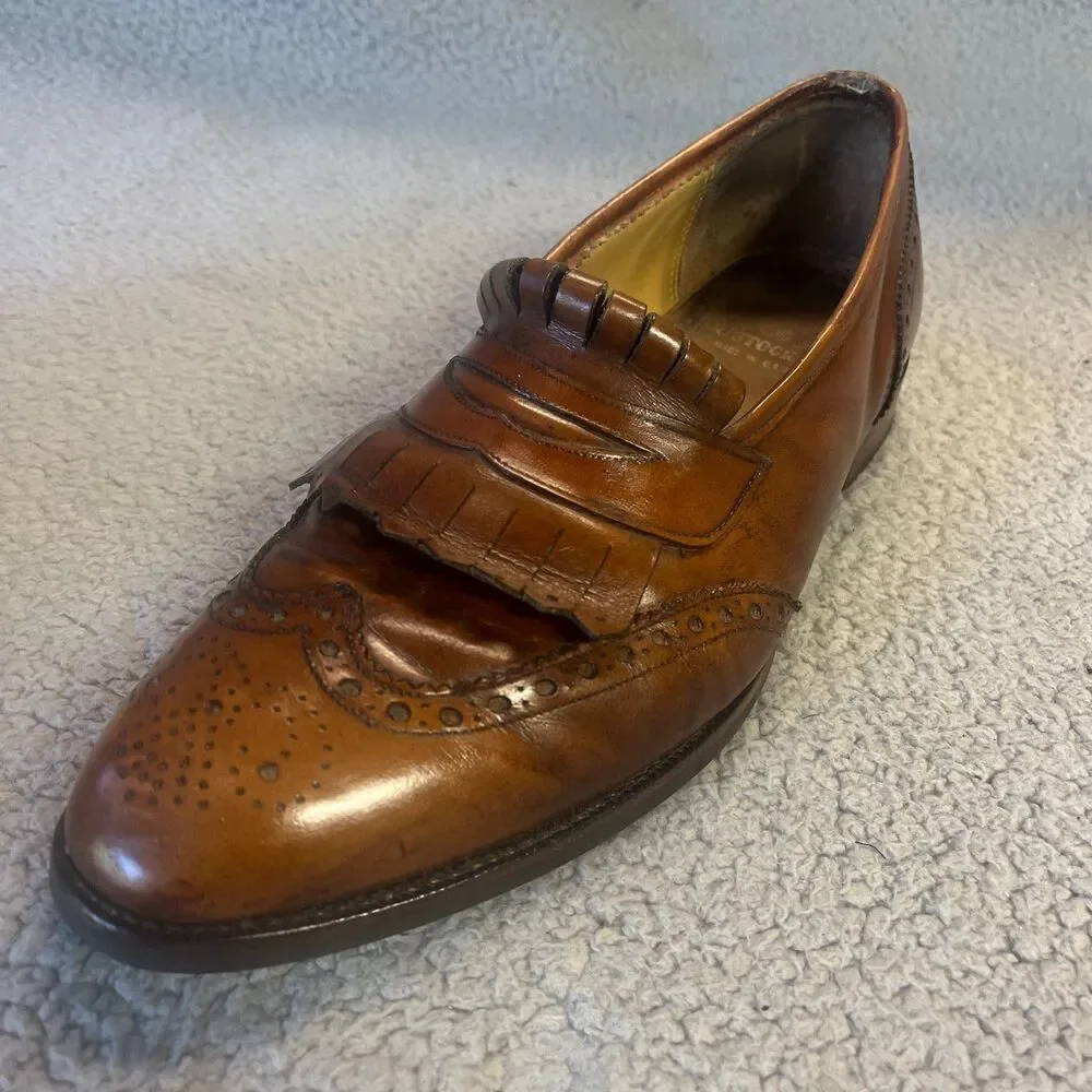 JOHNSTON & MURPHY Aristocraft Loafers 11 NARROW Leather Tassel Slip On Shoes